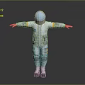 Modern Astronaut In Detailed White Spacesuit With Arms Outstretched For Cosmic Exploration