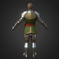 Man Wearing Full Shiny Silver Medieval Armor Standing with Arms Outstretched