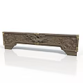 Traditional Wooden Decorative Storage Box With Carved Patterns Brass Accents And Supporting Legs