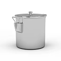 Silver Metal Locker With Lid And Side Pocket For Home Office Storage