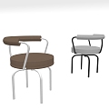 Modern Single Chair Leather Chair Dining Chair 3d model