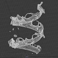 3D Rendered Water Fountain Featuring Spiral Flow And Splashing Transparent Droplets