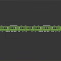 Green Train with Multiple Carriages White Roof Open Doors and Windows