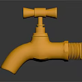 Hardware Tools Yellow Faucet Heavy Duty Design For Plumbing And Home Use