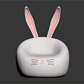 Cute Rabbit Shaped Single Sofa With White Body And Pink Ears 3d model