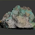 Natural Blue Green Crystalline Mineral Specimen With Raw Stone And Colorful Hues Structure