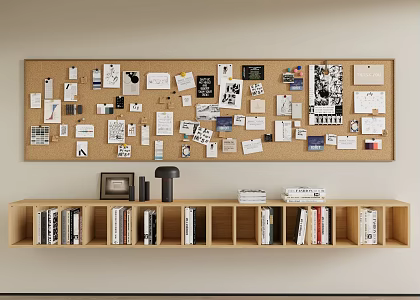 Post-it Notes Photo Wall Decorations Pendant Message Board Black 3d model