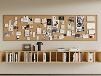Post-it Notes Photo Wall Decorations Pendant Message Board Black 3d model