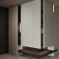 Modern Shoe Cabinet With Minimalist White Design And Open Storage Shelves