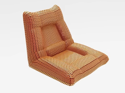 Orange Woven Accent Chair With Textured Design And Modern Comfortable Seat 3d model