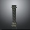 Classical Stone Pillar With Textured Surface And Ornate Capital Base Design 3d model