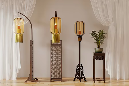 New Chinese floor lamp Chinese lamp New Chinese decorative lamp Chinese lantern 3d model