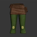 Stylish Green Pants With Yellow Patches Brown Belt And Utility Pockets