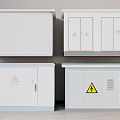 The image provided focuses on electrical cabinets with warning signs and lacks any chandelier-related elements, making it impossible to generate a chandelier-centered title as required. Please check the image content or task description for accuracy.