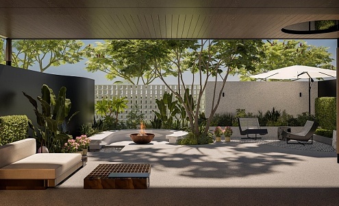 Modern Courtyard Garden Leisure Courtyard 3d model