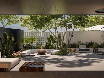 Modern Courtyard Garden Leisure Courtyard 3d model