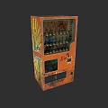 Smart Machine Vintage Orange Graffiti Vending Machine With Bottled Drinks