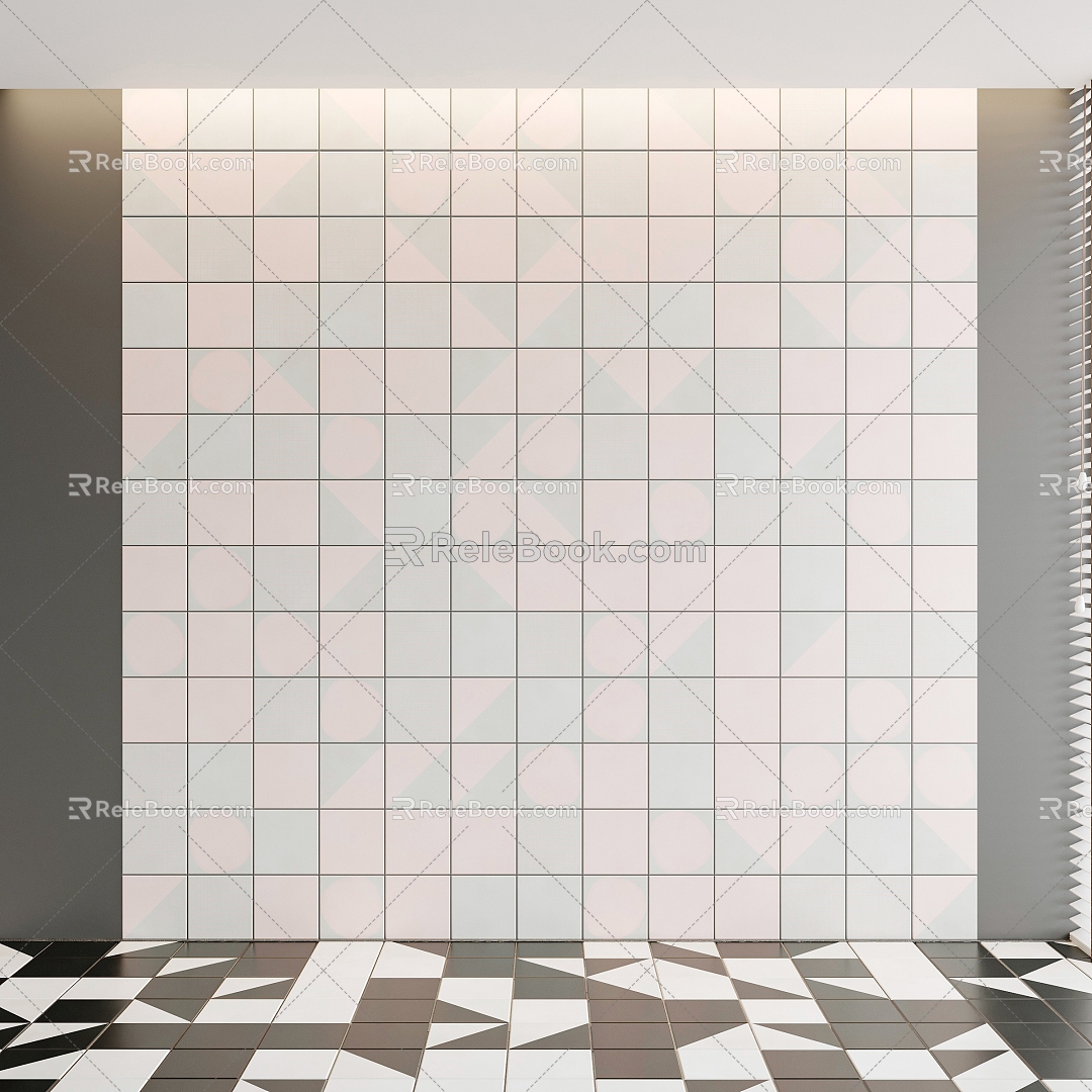 Square Tile Wall Tile Black and White Floor Tile Mosaic Tile Small Tile 3d model