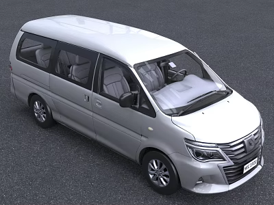 Silver Modern MPV With Spacious Interior Multiple Windows And Comfortable Seats 3d model