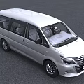 Silver Modern MPV With Spacious Interior Multiple Windows And Comfortable Seats 3d model