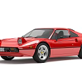 Red Classic Ferrari Two Door Sports Car Exterior Design With Wheels