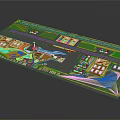 Commercial Street Layout Plan With Buildings Green Spaces And Road Networks