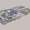 Industrial factory building factory building office building bird's eye view of the building 3d model