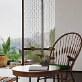 Hotel Guest Room Interior With Canopy Bed White Sheer Drapes Wooden Ceiling And Green Plants