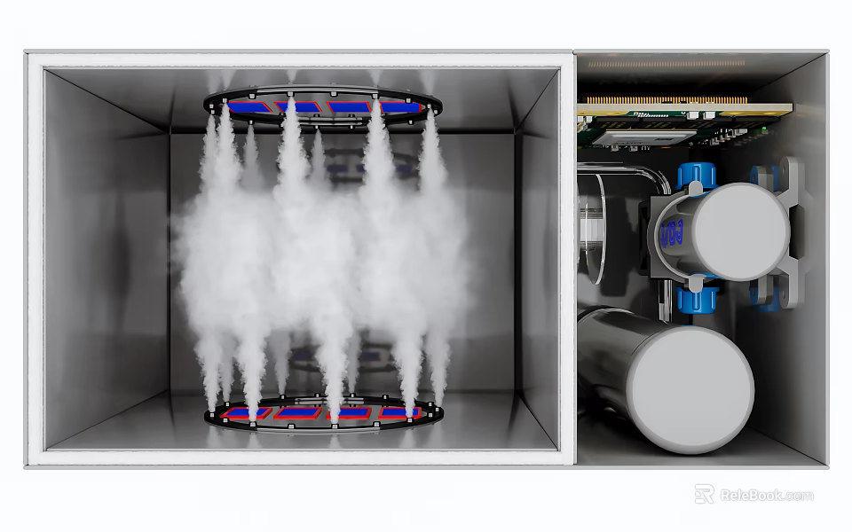 Efficient Household Appliance With Steam Function Internal Cylindrical Parts And Blue Elements 3d model 