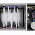 Efficient Household Appliance With Steam Function Internal Cylindrical Parts And Blue Elements