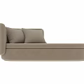 Modern Light Beige Fabric Upholstered Sofa Bench With Soft Cushions And Golden Metal Legs