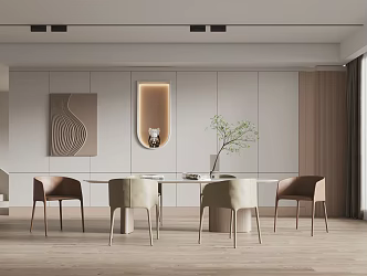 Modern Dining Table and Chair Combination Dining Table and Chair 3d model