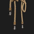 Natural Rope Chandeliers With Intricate Knot Design And Glass Bulbs Hanging