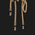 Quiet wind small chandelier hemp rope chandelier 3d model