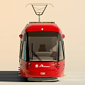 Modern Red And White Urban Metro Train With Multiple Windows Overhead Line And Sleek Design