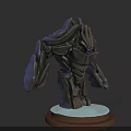 3D Model Of Rock Creature With Brown Base And White Snow Like Bottom