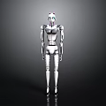 Advanced White Humanoid Robot Equipment With Mechanical Structure And Metallic Parts 3d model