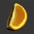 Juicy Fresh Vibrant Orange Slice On Black Background With Reflection