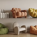 Modern Single Sofa Lazy Sofa Casual Sofa 3d model