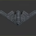 Detailed Deep Blue Stealth Bomber Military Aircraft Model With Realistic Features