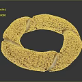 Golden Brown Ring Shaped Pastry With Textured Surface And White Cream Filling