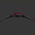 Futuristic Black and Red Spaceship With Sleek Design And Wing Structures