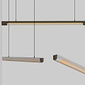 Modern Pendant Lights For Kitchen With Sleek Linear Design And Warm Illumination 3d model