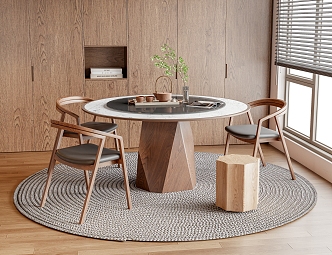 Modern Dining Table and Chair Combination 3d model