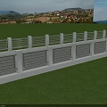 Long Bridge With Gray Road Surface And White Railings Over Green Fields And Mountains
