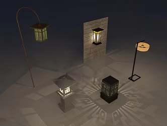 Outdoor Landscape Lights Chinese Outdoor Landscape Lights Landscape Outdoor Lights 3d model