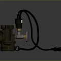 Industrial Metal Component With Black Cable Connector And Knob Structure Design 3d model