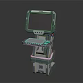 Vertical Computer Workstation With Large Screen Monitor And Integrated Work Tray