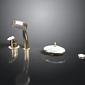 Luxury Gold Bathroom Faucet Set With Spout Handle And Drain Cover