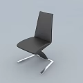 Black Leather Office Chair With Modern Curved Backrest Silver Chrome Metal Legs Design